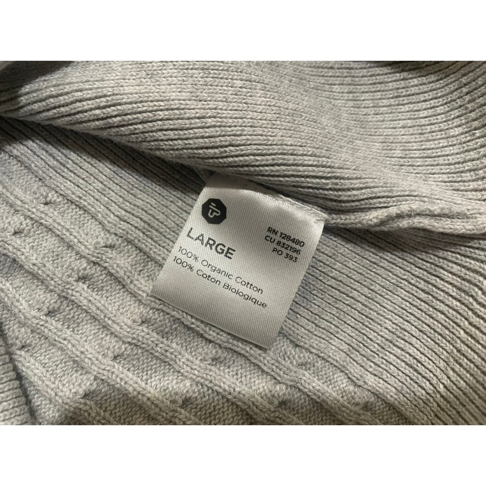 Pact Organic Pullover Sweater Women's Sz L Gray Preppy Coastal Sustainable Knit - Picture 5 of 6